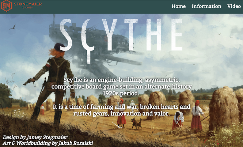 Scythe landing page screenshot