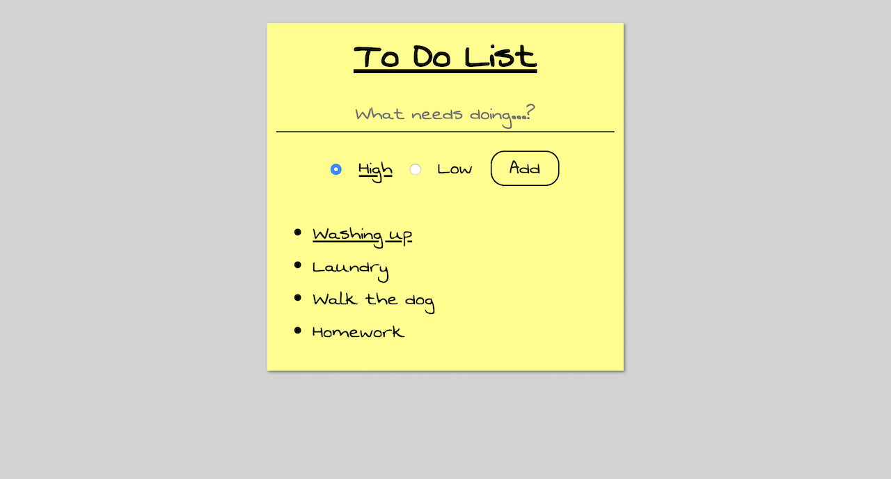 To Do List Screenshot